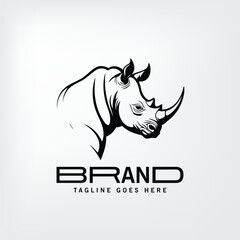 Obraz premium Powerful Rhinoceros Logo Design for Brand Identity