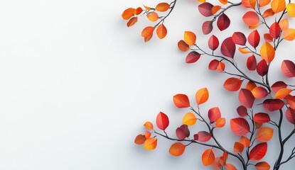Autumn leaves border on white background (1)