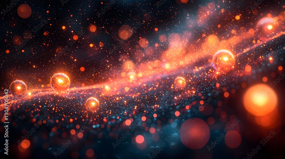 Aufkleber glowing tweets and sentiment tags in dynamic digital space representing live data analysis