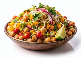 Panoramic View of Delicious Chana Chaat Street Food