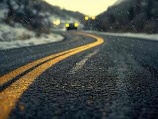 Dynamic adaptive pavement adjusts to weather on a futuristic road with autonomous vehicles