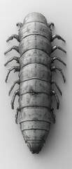 Segmented insect detailed gray textured model