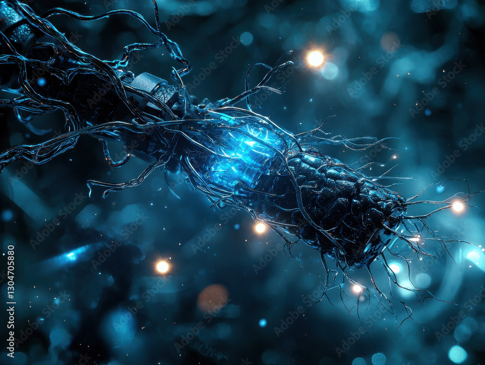 Poster bioengineered nerve tissue implanted in spinal cord during advanced surgical procedure