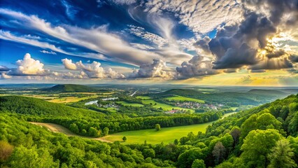 Panoramic View of Huntsville, Tennessee from Houston, Mississippi: Scenic Landscape Photography
