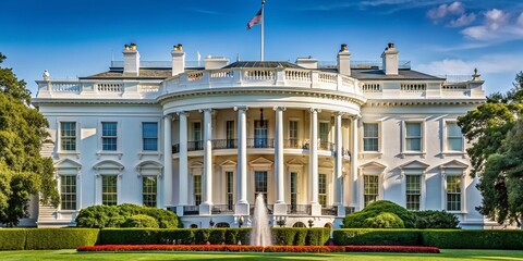 Panoramic Washington DC White House Macro Photography: Presidential Landmark Detail