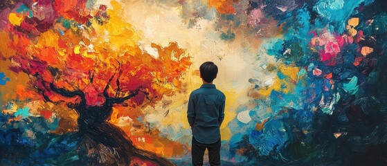Art and creativity teacher teach student in an elementary school class