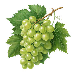 bunch of grapes isolated on white