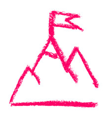 Reach Mountain Top Start Up Related Icon Crayon Chalk Drawing Vector