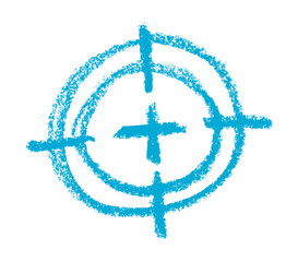 Obraz premium Target Aim Start Up Related Icon Crayon Chalk Drawing Vector