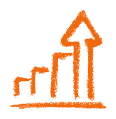 Growth Chart Up Start Up Related Icon Crayon Chalk Drawing Vector