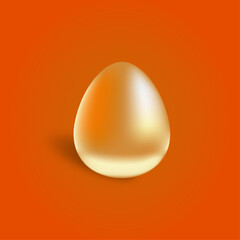 Gold egg with shadow. Good to use for Easter or children animation.