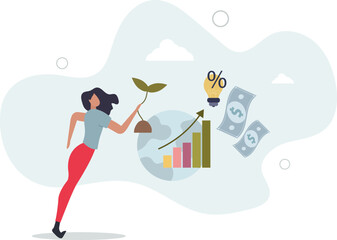 ESG or environmental social governance finance investing.flat character life .