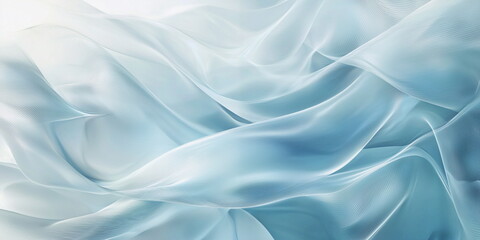 Fototapeta premium Abstract sky blue background. Texture of weightless fabric, delicate folds of material