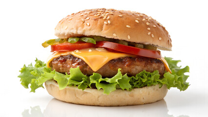 hamburger on white background