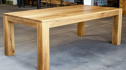 Simple Solid Oak Wood Dining Table Design