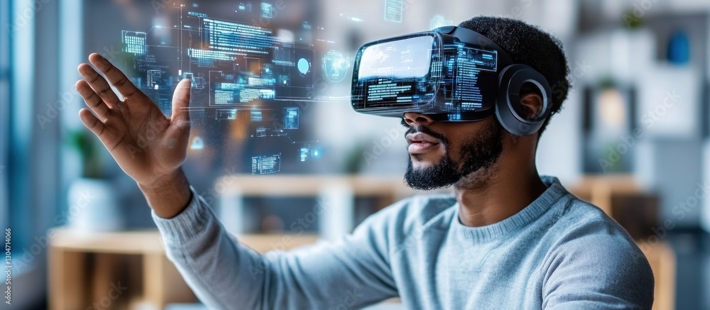 Poster immersive virtual reality experience: exploring digital worlds
