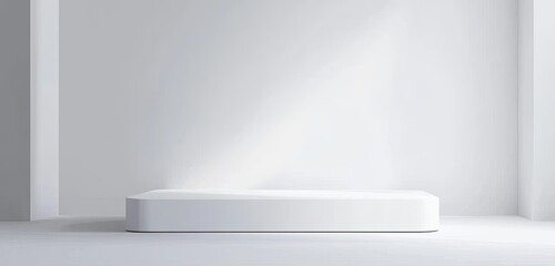 White Display Podium in Minimalist Studio