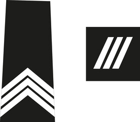 Ensemble des galons de l'armée de terre française, police nationale, sous-brigadier de police	