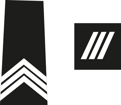 Ensemble des galons de l'arm&eacute;e de terre fran&ccedil;aise, police nationale, sous-brigadier de police	