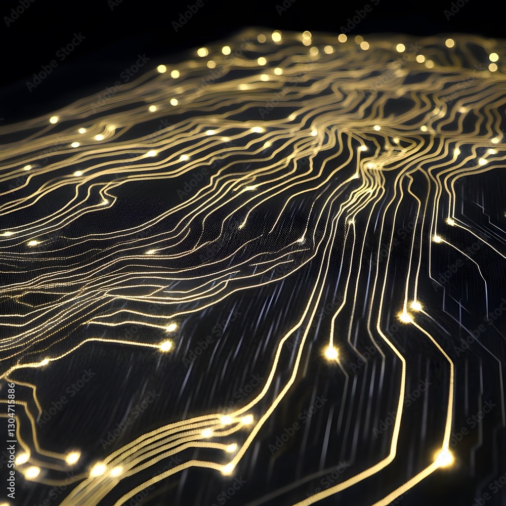 Poster cybernetic network: a mesmerizing visualization of interconnected pathways, evoking a sense of intri