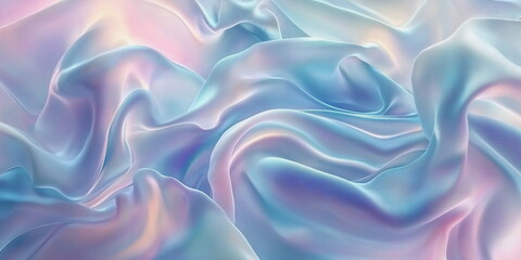Obraz premium Abstract sky blue background. Holographic satin, delicate pleats