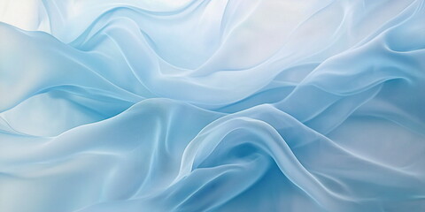 Obraz premium Abstract sky blue background. Delicate tulle pleats, weightless fabric texture