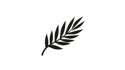 Obraz premium Easter palm leaf, decorative, hand-drawn style, black and white, illustration design, copy space