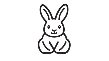 Obraz premium Easter bunny, cute, hand-drawn style, black and white, illustration design, copy space