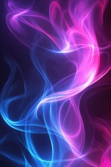 Obraz premium Abstract luminous background featuring flowing pink and blue energy waves against a dark backdrop creating a mesmerizing and dynamic visual effect