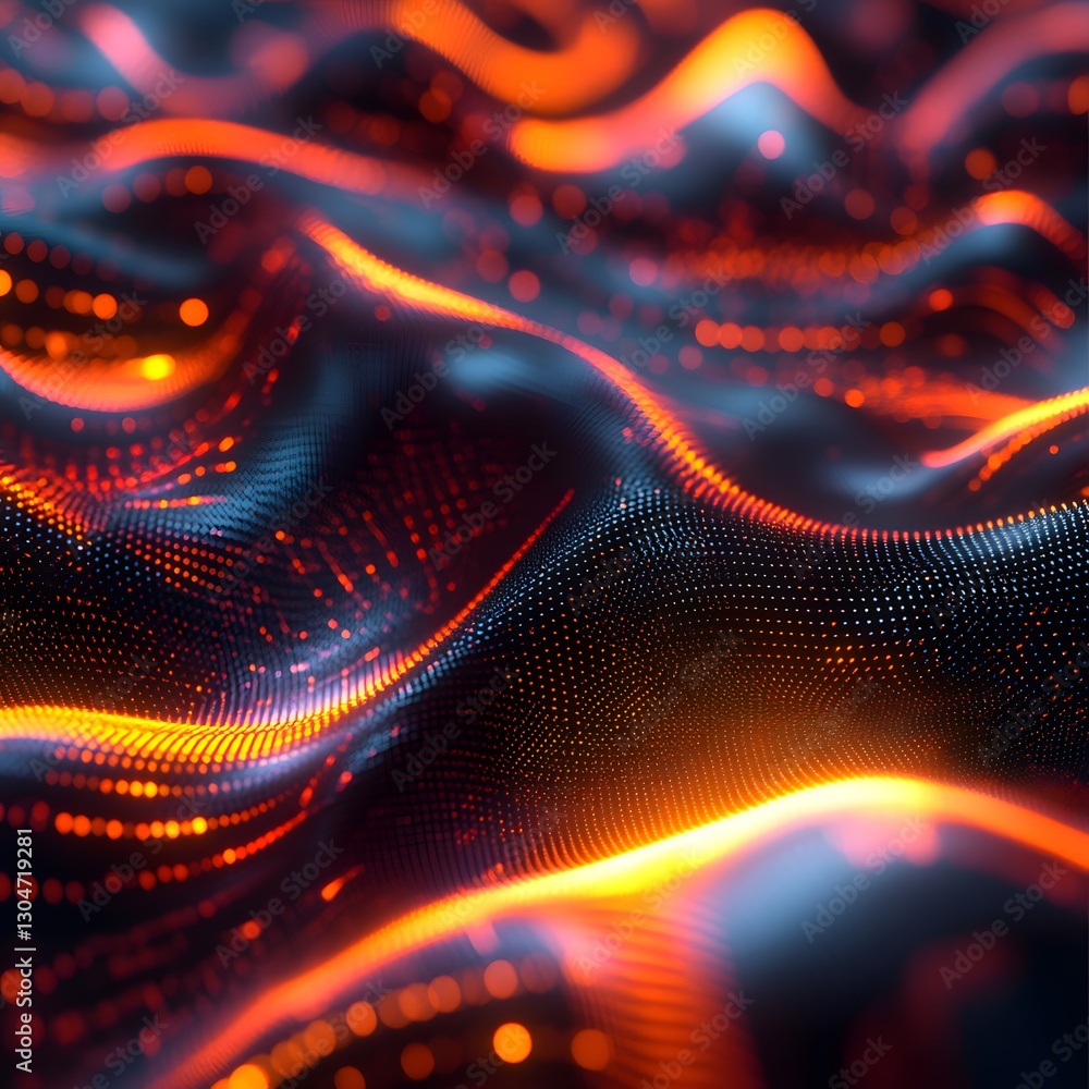 Poster digital abstract wave: a captivating digital rendering showcasing a mesmerizing wave-like structure,