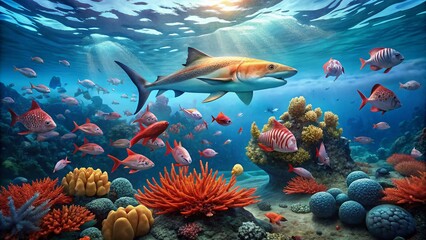 Rangiroa Reef: Humpback Snapper & Blacktip Reef Shark in French Polynesia