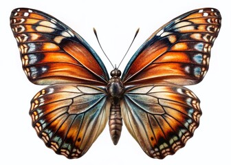Fototapeta premium Realistic Butterfly Isolated on White Background - High-Resolution Stock Photo