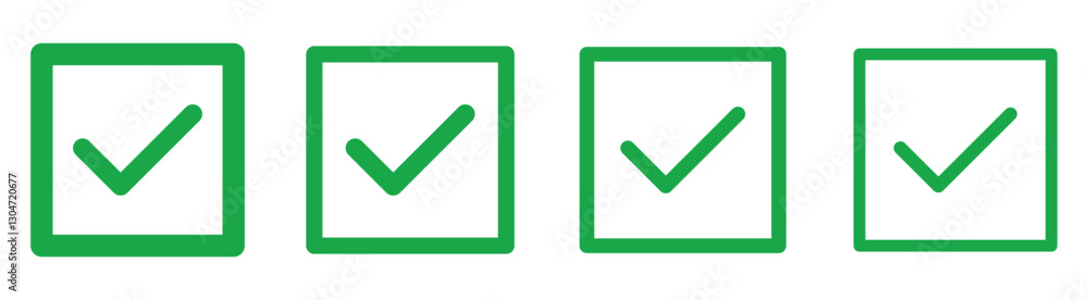 Poster checkmark cross on white background. isolated vector sign symbol. green checkmark icon set. checkmar