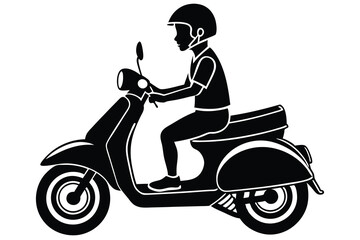 Fototapeta premium man Scooter riders silhouettes