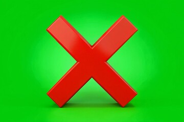 Red Cross Mark Canceled Decline Symbol, Greenscreen 4K Stock Photo -  Rejection, Cancellation, Stop, No, X Mark