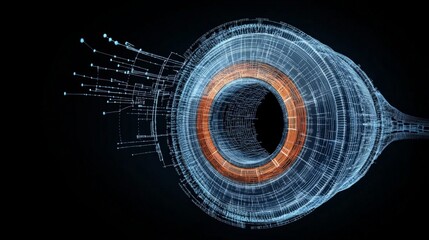 Futuristic Digital Eye Design with Data Visualization and Graphics