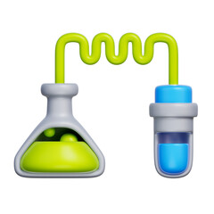 Chemistry Experiment, Science Chemistry, Chemical Laboratory, 3d rendering.