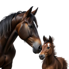 Obraz premium PNG Horse with Foal for Equestrian and Farm Animal Enthusiasts
