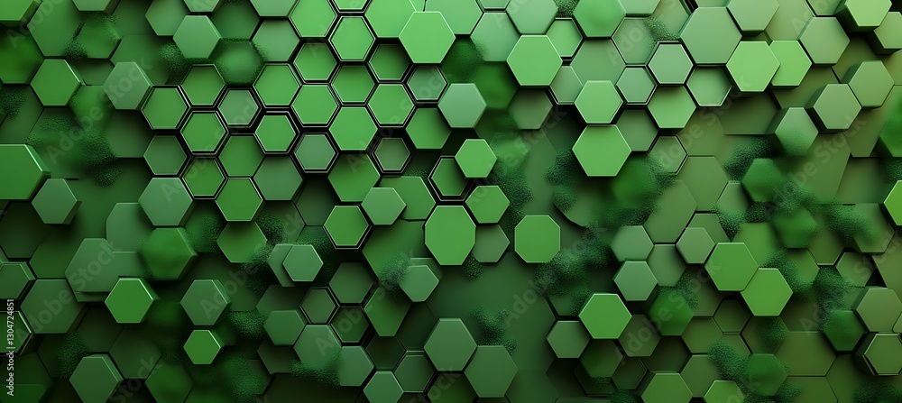 Poster a seamless green hexagon wallpaper with a honeycomb layout, creating a simple yet modern design for 