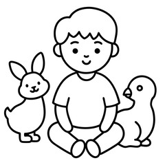 little girl and rabbit