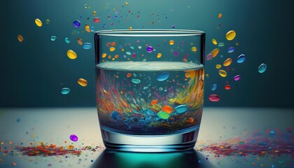 Colorful elements represent the importance of waste sorting and environmental protection today.