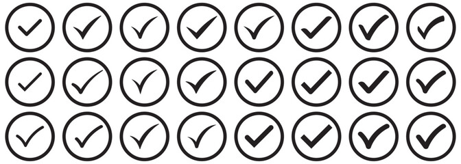 accept checkmark icons tick box checked. Approve symbol. Check mark icon button set. Correct vote choise isolated symbol. Check mark icon. Check mark vector icon. Black tick mark icon vector set. 