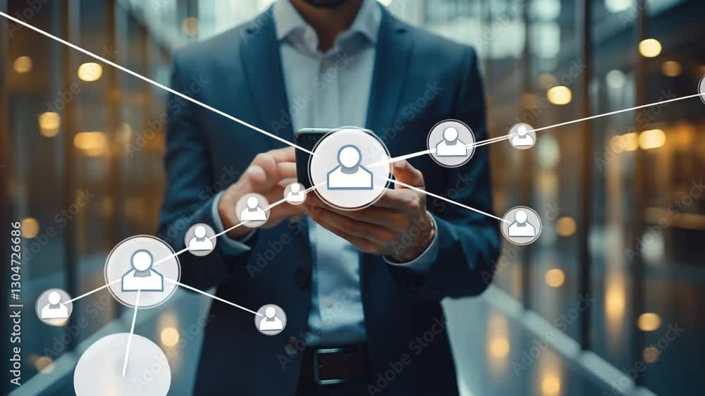 Poster man uses modern technology to connect with his team through social media networks