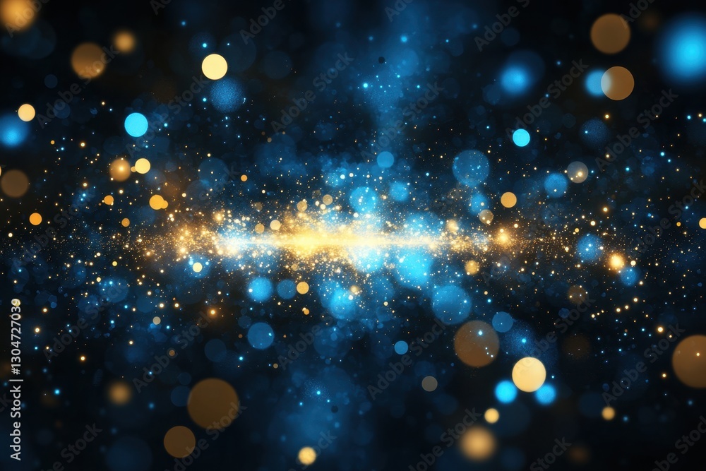 Aufkleber ethereal nebula of golden and cyan lights dancing in the cosmic void a captivating abstract backgrou