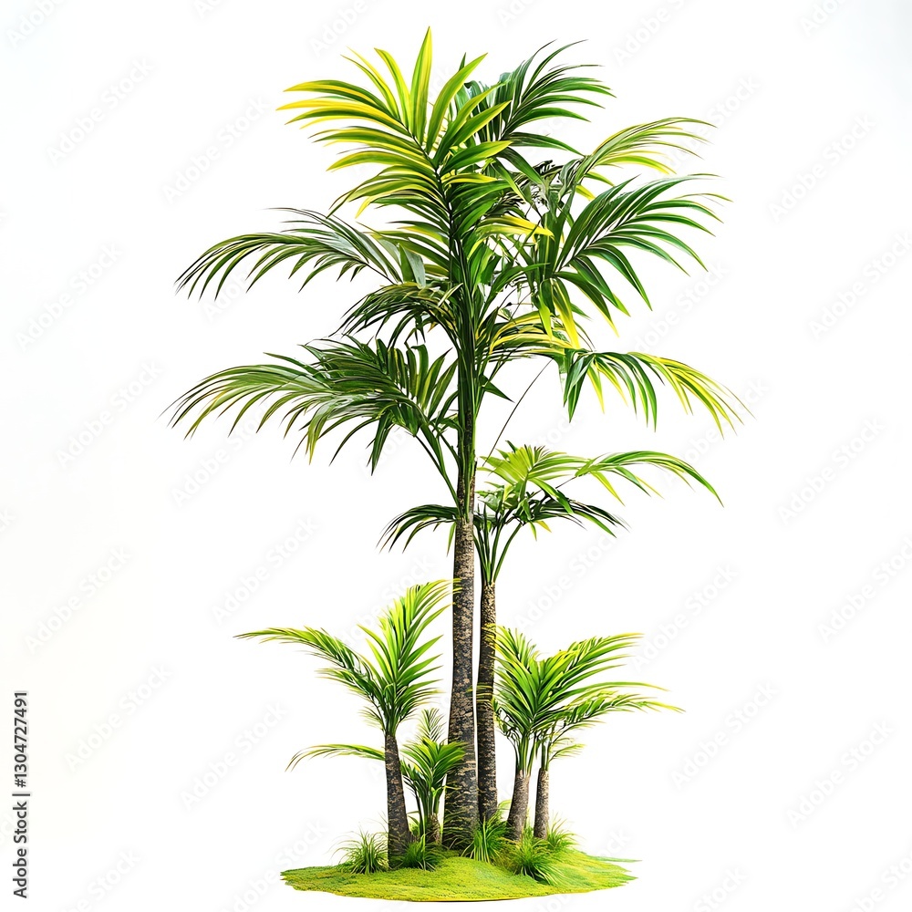 Poster lush palm tree cluster: an array of vibrant palm trees creates a captivating scene