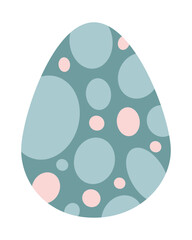 Easter egg clipart. Happy Easter clipart in cartoon flat style. Hand draw vector illustration