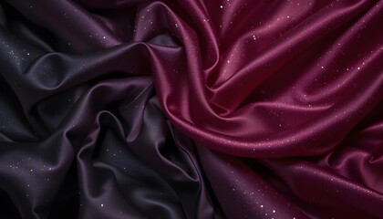 Fototapeta premium 검은 짙은 회색 보라색 버건디 빨간색 배경. 실크 새틴 원단. 럭셔리 우아한 아름다움 프리미엄이 풍부합니다. 반짝이는 반짝이 반짝이는 실키