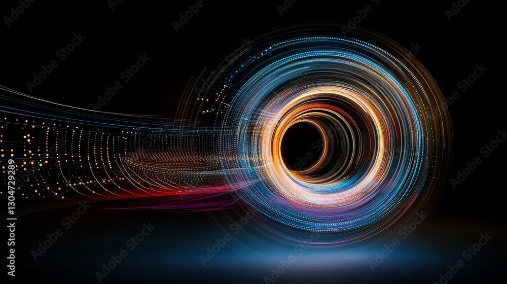 Poster abstract light trails creating a spiraled motion effect