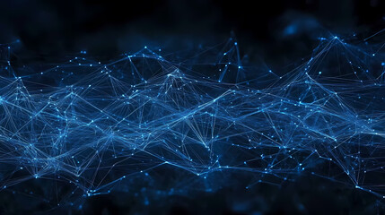 Blue Lines and Nodes Forming a Network Pattern