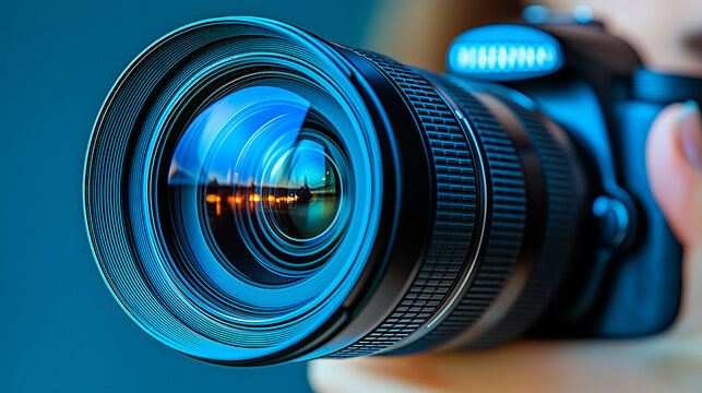 Digital Single-Lens Reflex Camera with Lens Reflection